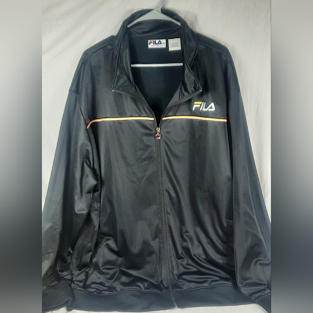 Fila Mens Track Jacket Size 4XLT Black Zip Front